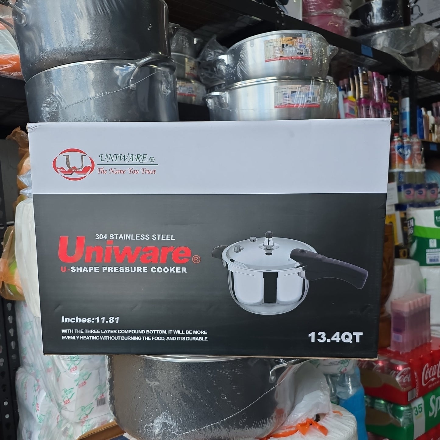 Uniware 304 Stainless Steel U-Shape Pressure Cooker