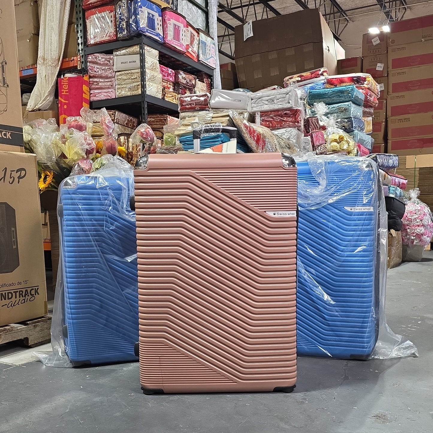 Swiss Wheel - rose gold / blush pink hard-shell luggage suitcase 32'' (wheels included)