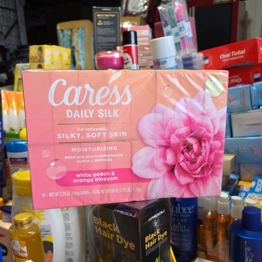 Caress CARESS BAR DAILY SILK BEAUTY BAR, WHITE PEACH & ORANGE BLOSSOM 3.75 OZ, 16 CT