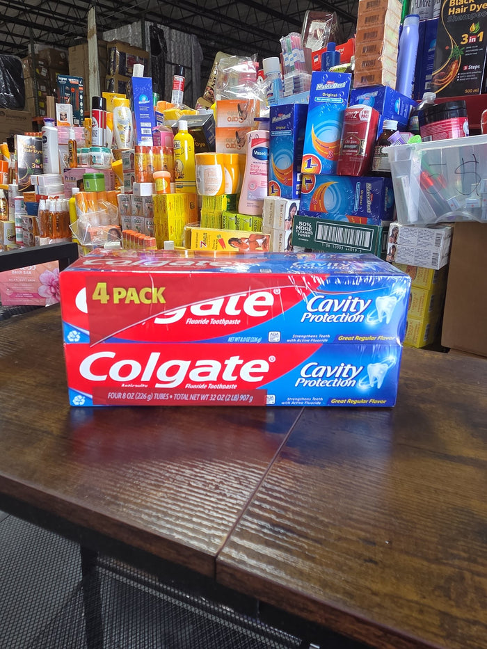 Colgate Cavity Protection Fluoride Toothpaste – 4-Pack (8 oz Tubes)