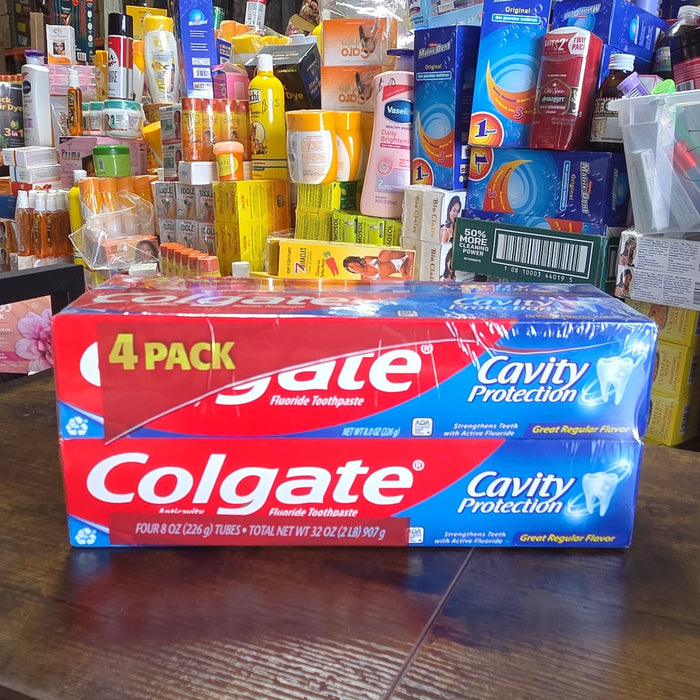 Colgate Cavity Protection Fluoride Toothpaste – 4-Pack (8 oz Tubes)