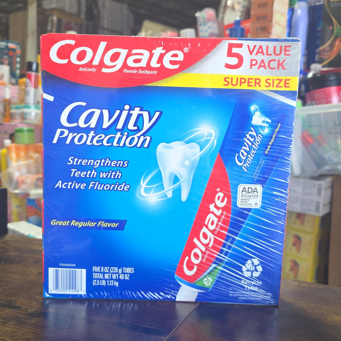 Colgate Cavity Protection Toothpaste – 5-Pack (8 oz Tubes)