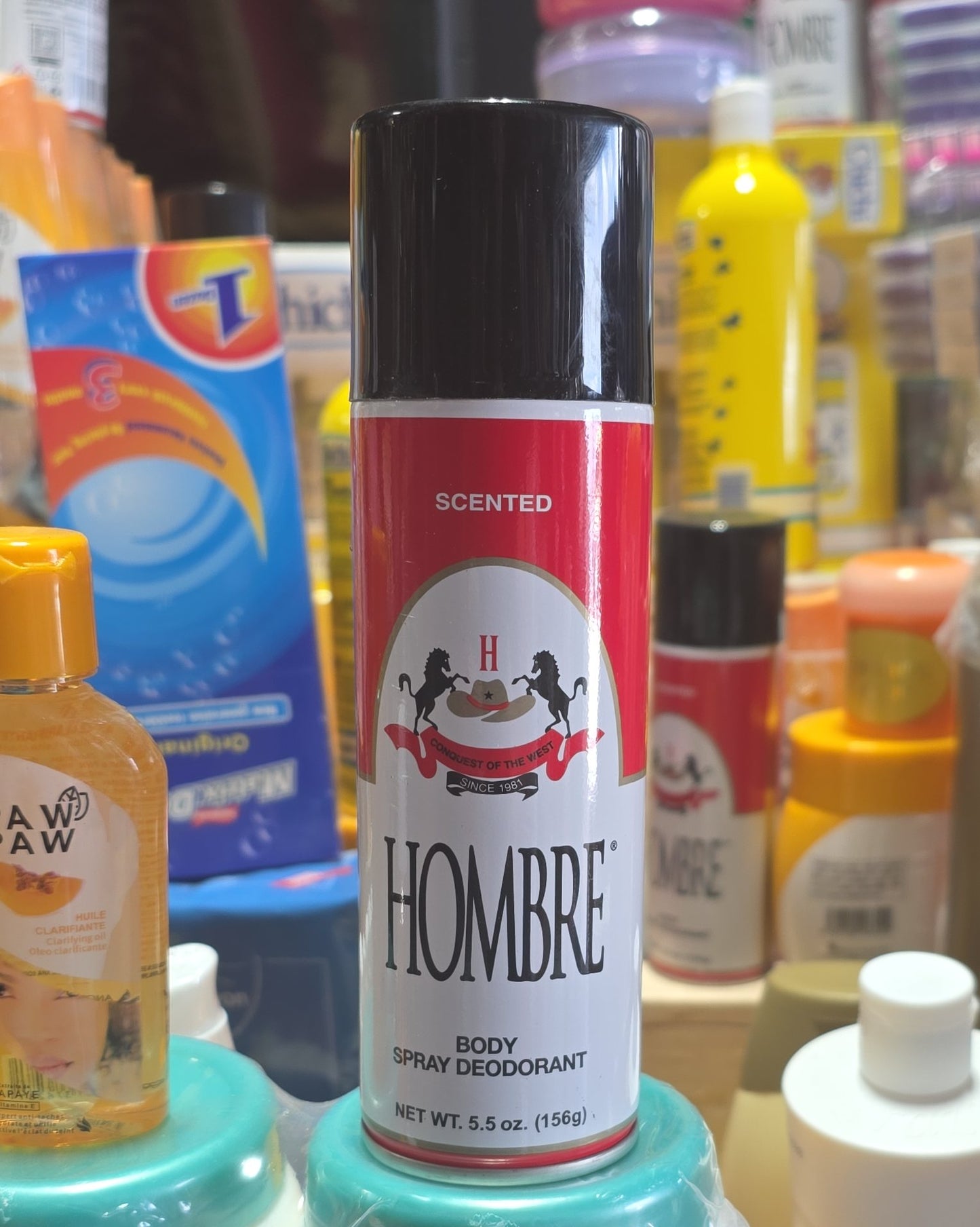 Hombre Red Classic Deodorant Body Spray for Men – 5.5 oz