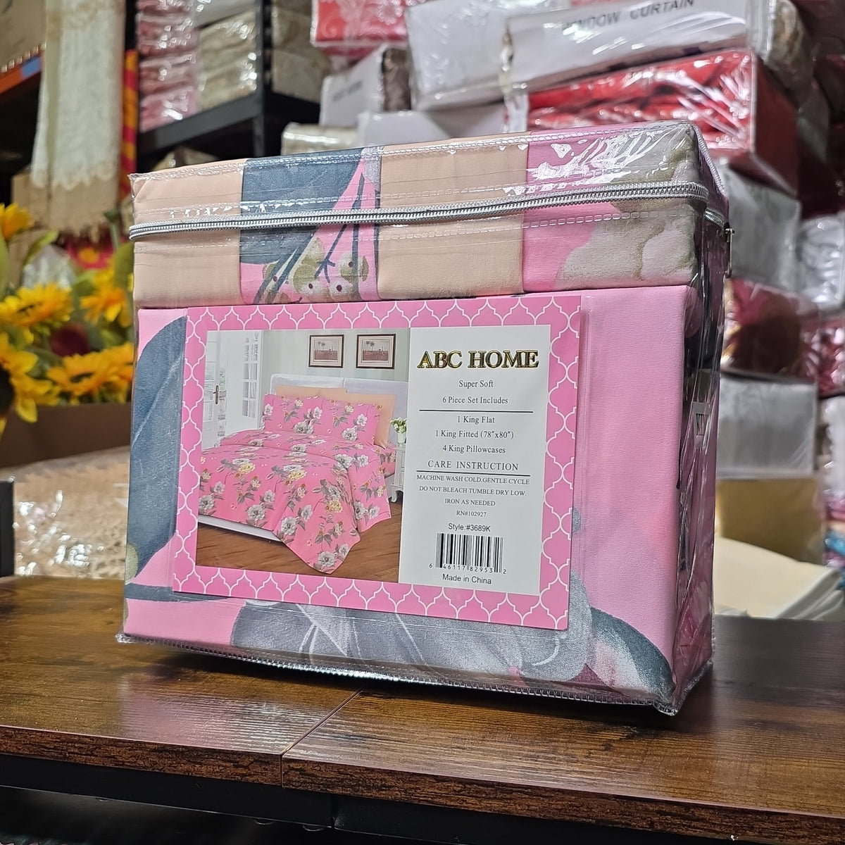 ABC Home Super Soft Sheet Set 6-Piece – Pink Floral – King Size