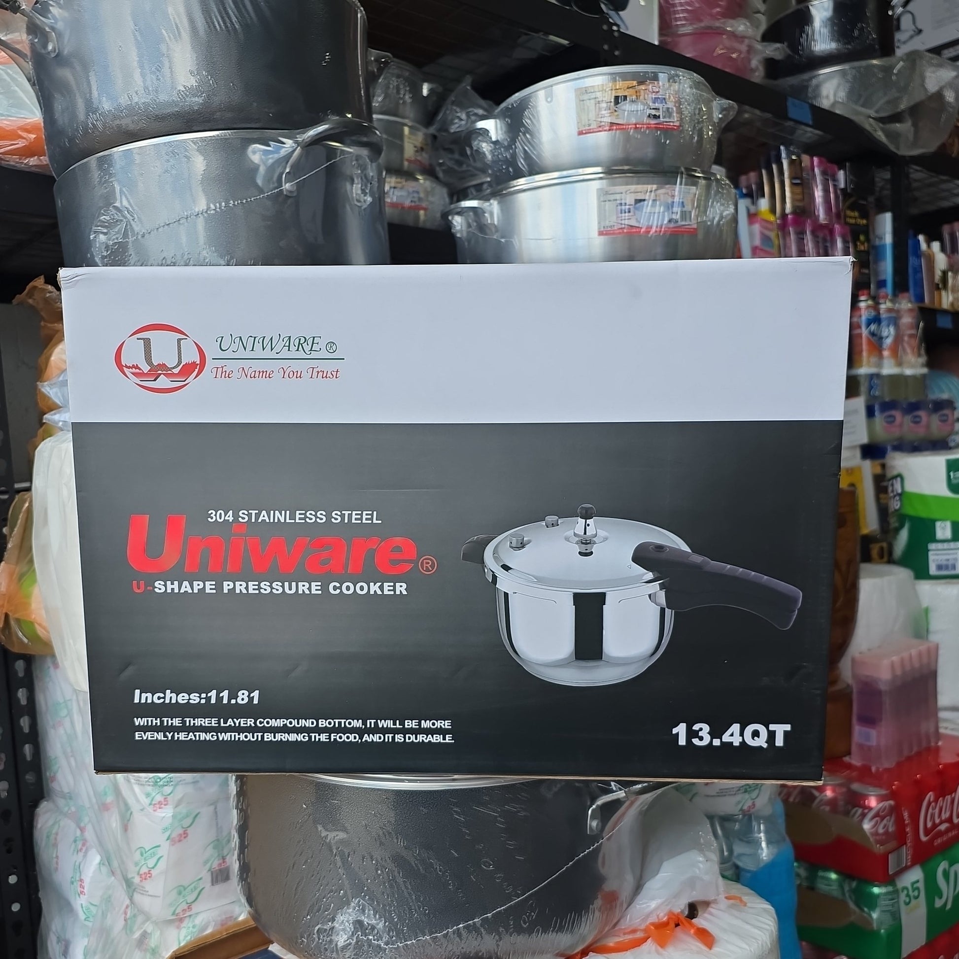 Uniware 304 Stainless Steel U-Shape Pressure Cooker