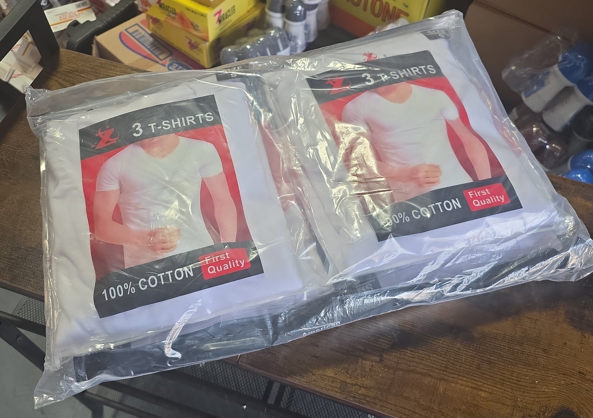 Men's 3-Pack White V-Neck Cotton T-Shirts
