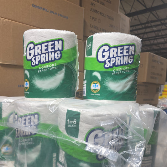 Green Spring Comfort Paper Towels – 6 Maxi Rolls