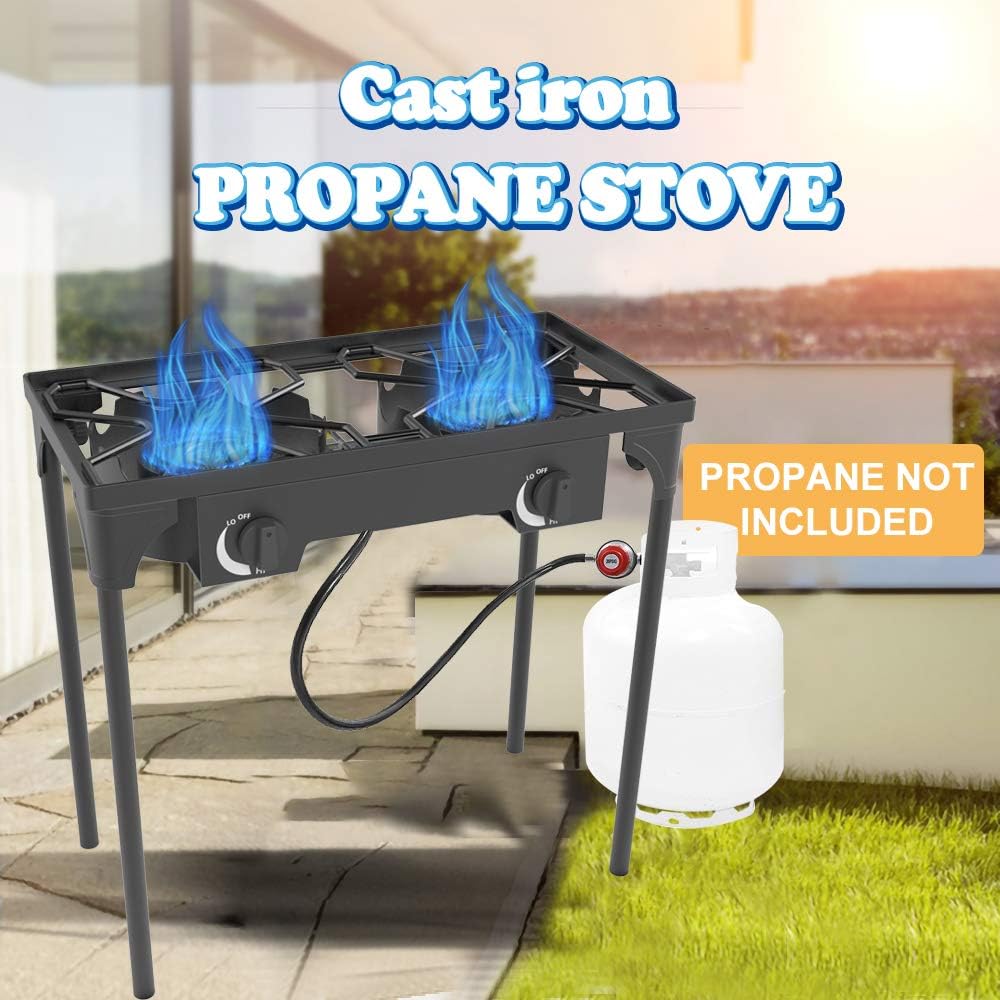 Outdoor & Indoor Portable Propane Stove, Double Burners