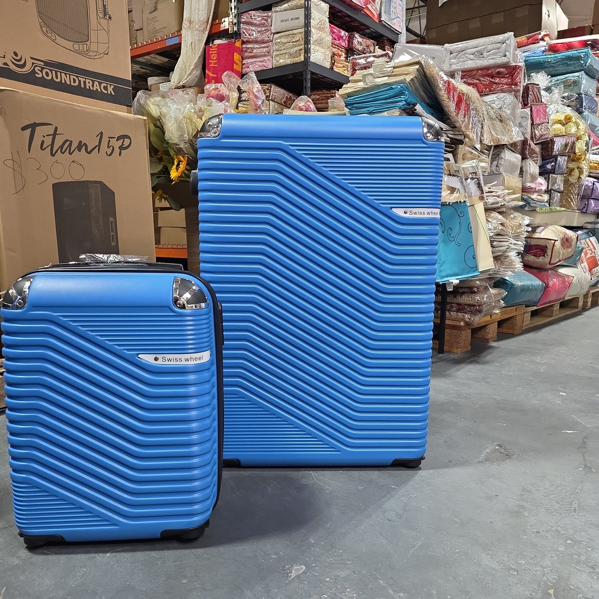 Swiss Wheel - blue hard-shell luggage suitcase - size 30'' (wheels included)