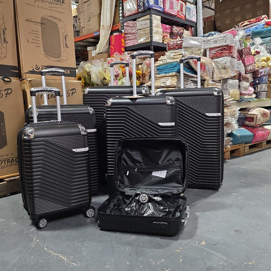Swiss Wheel - black hard-shell luggage suitcase set of 6- size 18/20/26/28/30/32'' (wheels included)