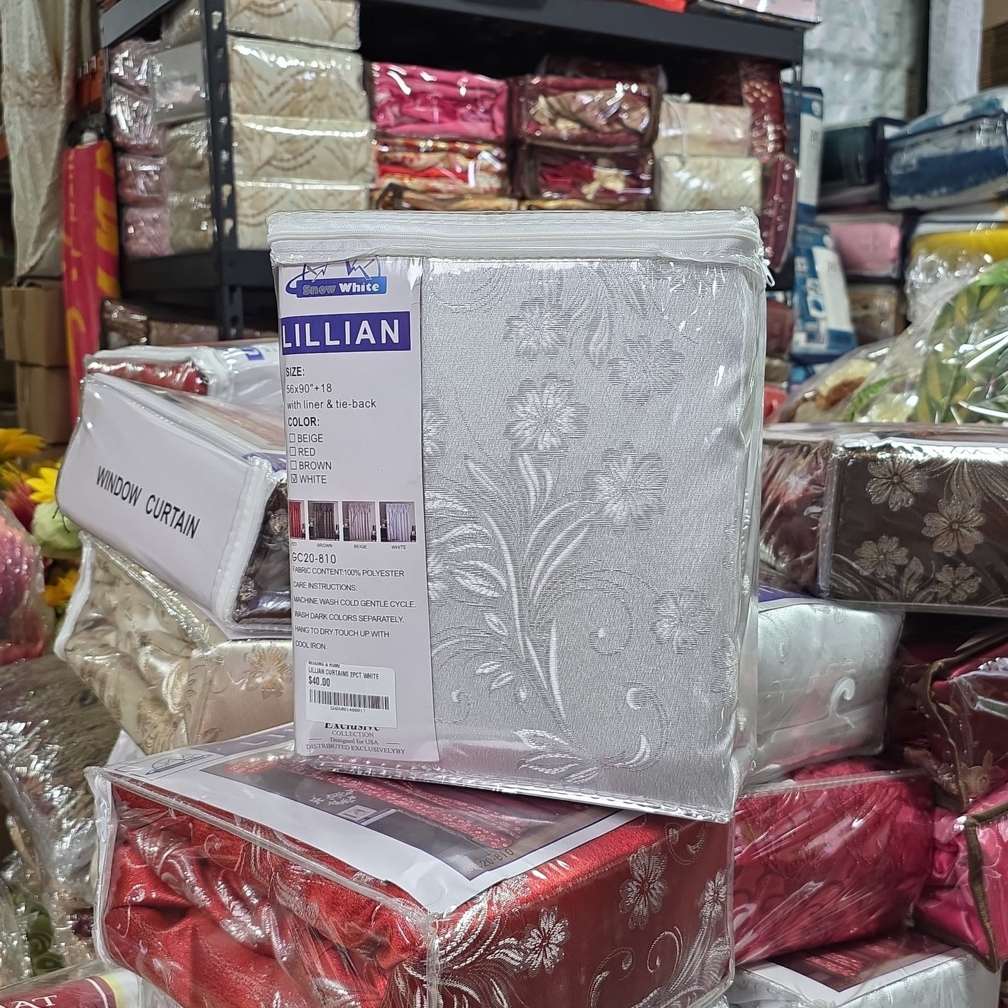 LILLIAN Curtains 2pct White