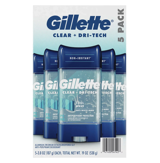 Gillette Deodorant Clear Gel - 5 Pack