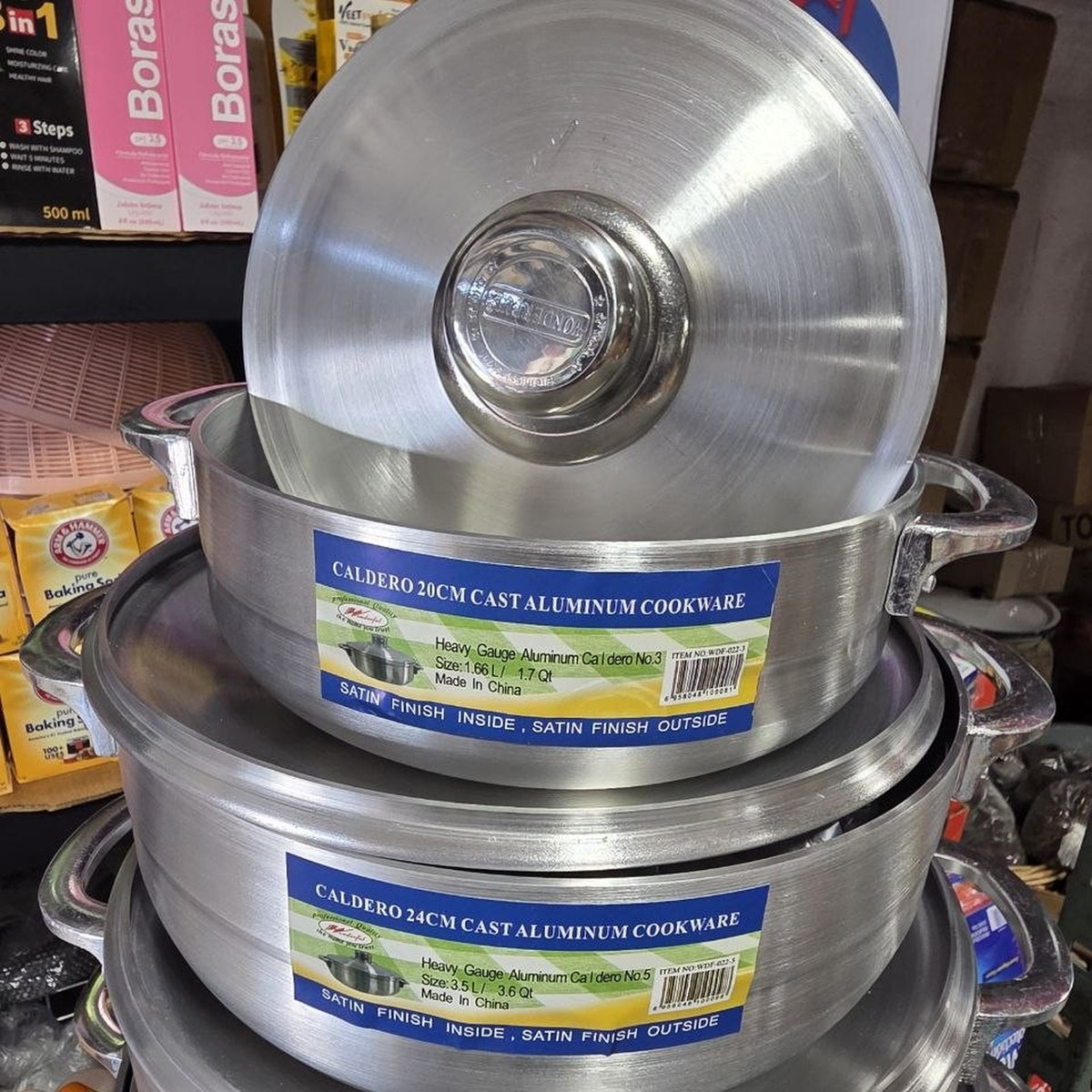 Caldero Cast Aluminum Cookware Set of 6 Pots with Lids - 1.7 to 11 Qt