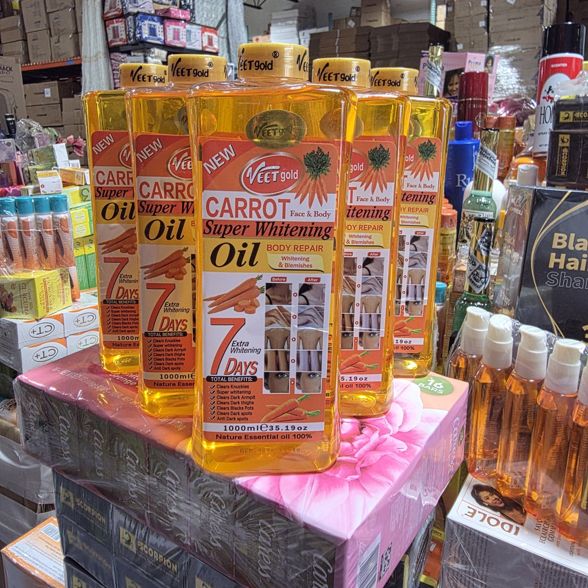 Veet Gold Carrot Face & Body Super Whitening Oil – 1000 mL