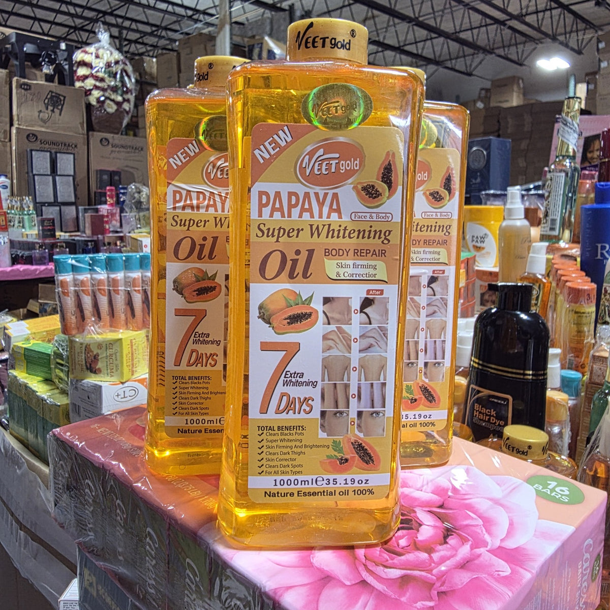 Veet Gold Papaya Face & Body Super Whitening Oil – 1000 mL