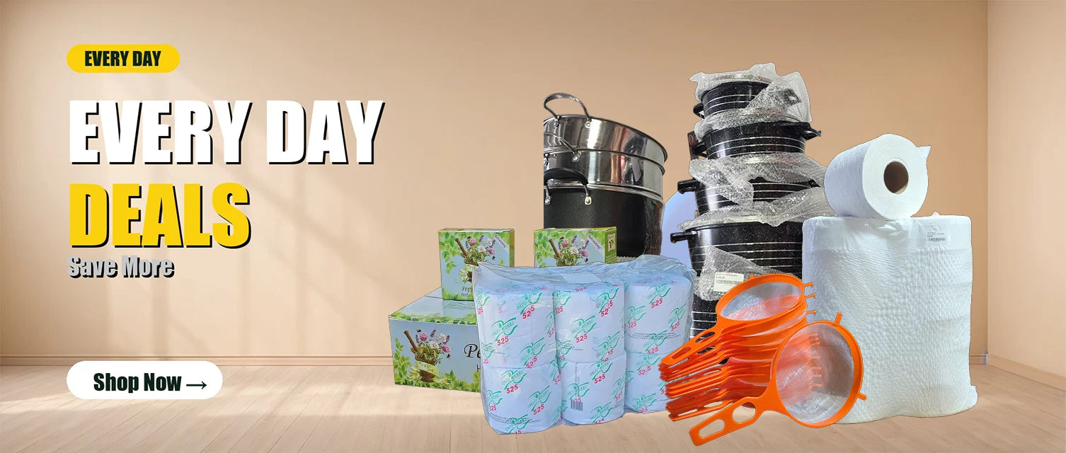 Everyday deals on home goods, cookware, paper products, and more.