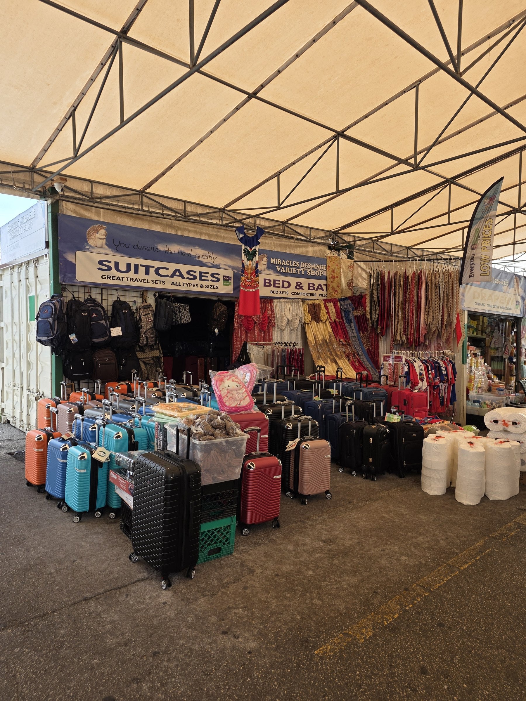 Travel bags and luggage at Angels Miracle Market