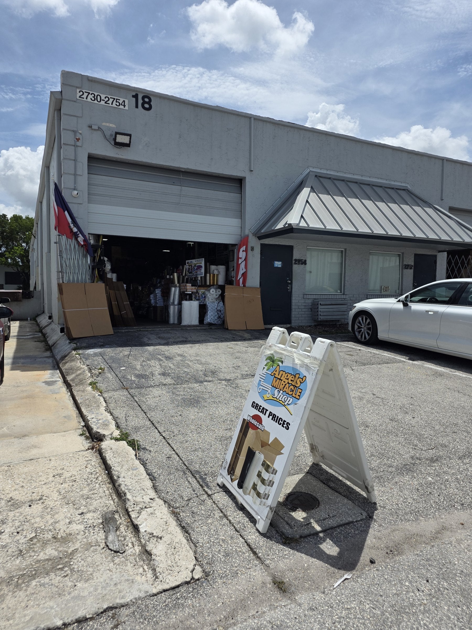 Angels Miracle Market Lauderdale Lakes warehouse entrance